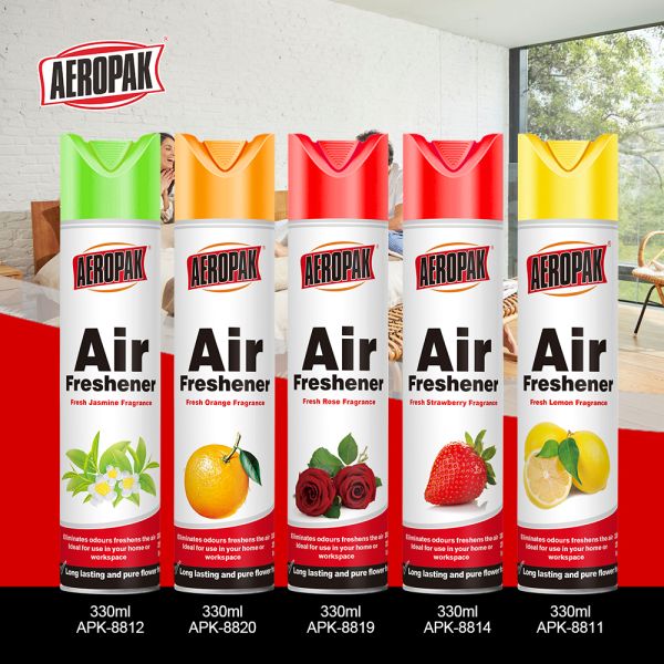 Aeropak 330ml Eco-Friendly Aerosol Rose Scent Air Freshener Spray for Home & Car Indoor Use Long Lasting