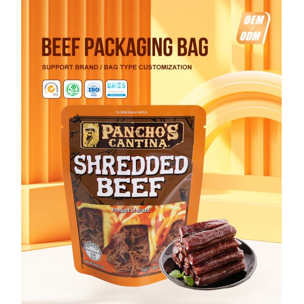 Custom Printing Food Grade Beef Jerky Packaging Bag Moisture-Proof Sealed Bag For Pork And Beef