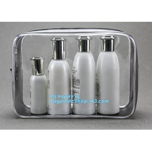 Promotion 25s heat seal clear transparent pvc cosmetic bag plastic bag, lady custom cosmetic bag travel makeup beauty ba