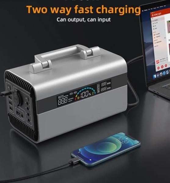 Large LCD Display Check Electricity Left Portable Camping Power Bank Rechargeable AC
