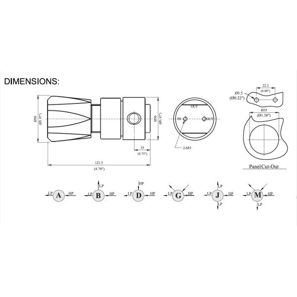 Oxygen Nitrogen Pressure Regulator R11 SUS316 Inlet CGA580 Vespel Valve