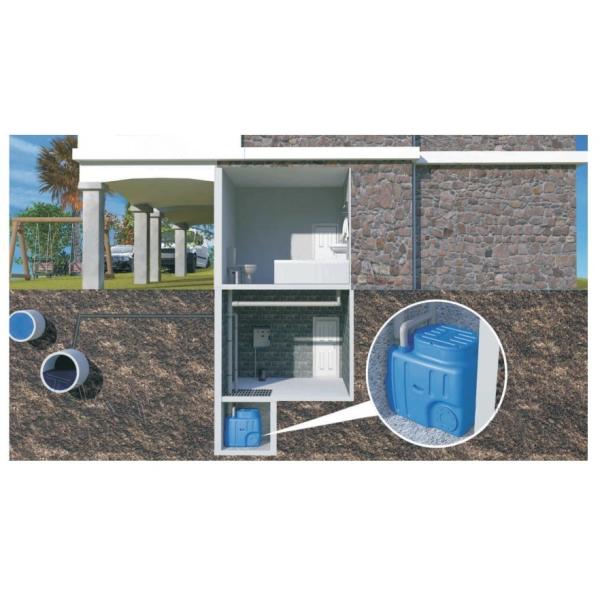 Station de levage intégrée souterraine préfabriquée pour les eaux usées 500 L/heure