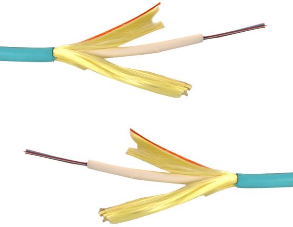 OM3 Type Indoor Fiber Optic Cable PVC / LSZH Jacket GJFPH 4-24F For Data Center