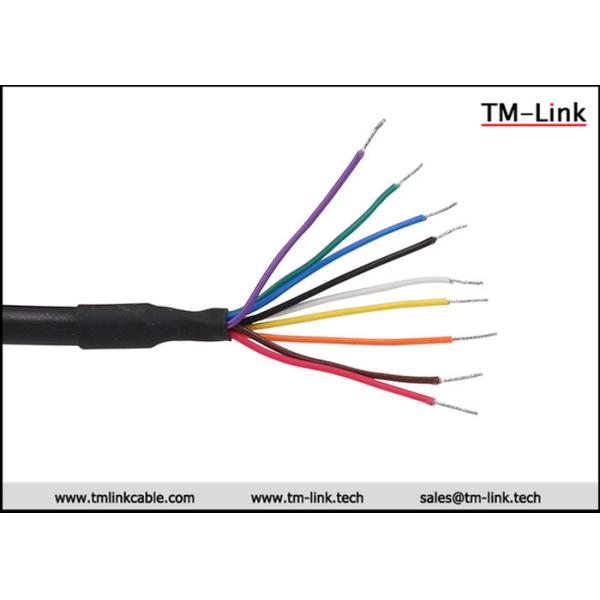 RS232 DB9 D-Sub 9pin female black PVC industrial data cable assembly