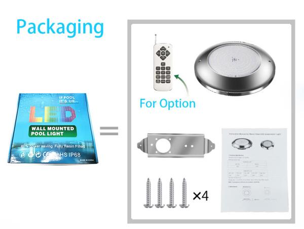 IP68 Waterproof Underwater Swimming Pool Light SS316L Color Change Wall Mounted