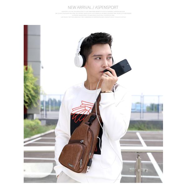 Unisex PU Leather Chest Bag for Men Customized Color Messenger Bag