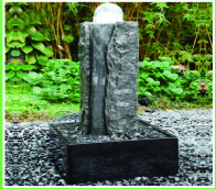 Hexagon Base Natural Stone Fountains Outdoor For Lanscape Hand Carved