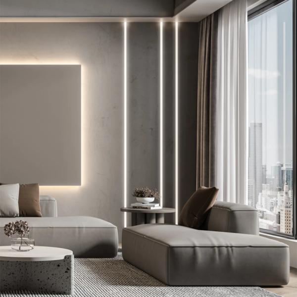 Recessed Aluminum LED Profile with  PC PMMA Cover  width12mm high12mm