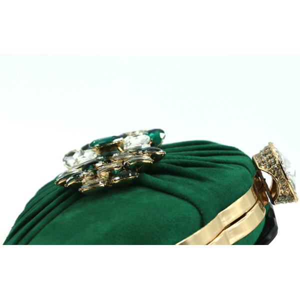 Fashion Green Evening Handbag , Dinner Clutch Bag Diamond Inlaid 21cm×14.5cm
