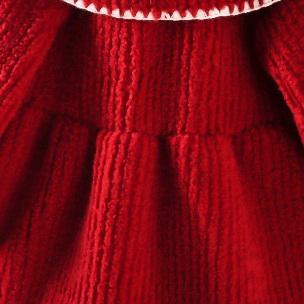 Girls Single Breasted Lotus Leaf Lightweight Windproof Jacket Lambswool Coat With Mink Collar