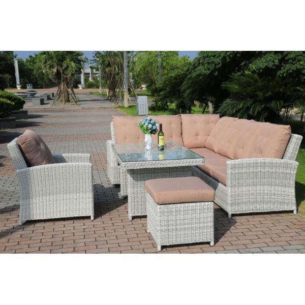 HIFINE HFRS-0702 Customizable Design Outdoor Hotel Furniture Durable Wicker Rattan Sofa Sets for Garden