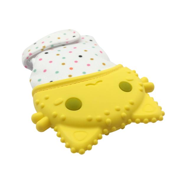 Cute Cat Shape Food-Grade Silicone Baby Teether Teething Mittens Glove Mitt For Baby