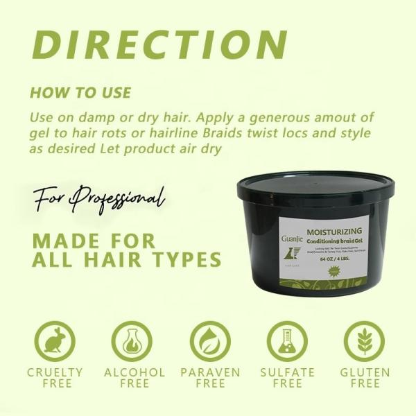 Long Lasting Hair Styling Gel Extra Strong Hold Texturizing Effect 64 oz for 4c Hair