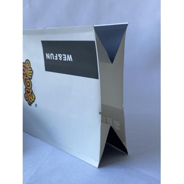 ISO Side Gusset White Kraft Paper Pouches Plastic Laminated Eco Friendly