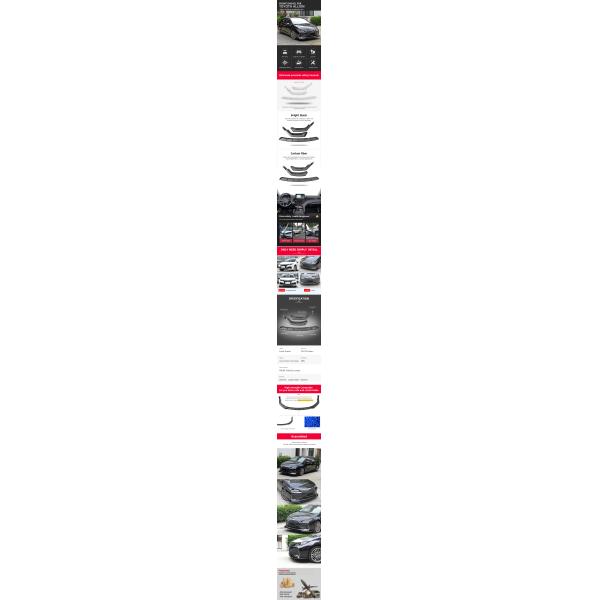 Abrasion Resistant Front  Car Bumper Lip Pointed Shape For Toyota Allion