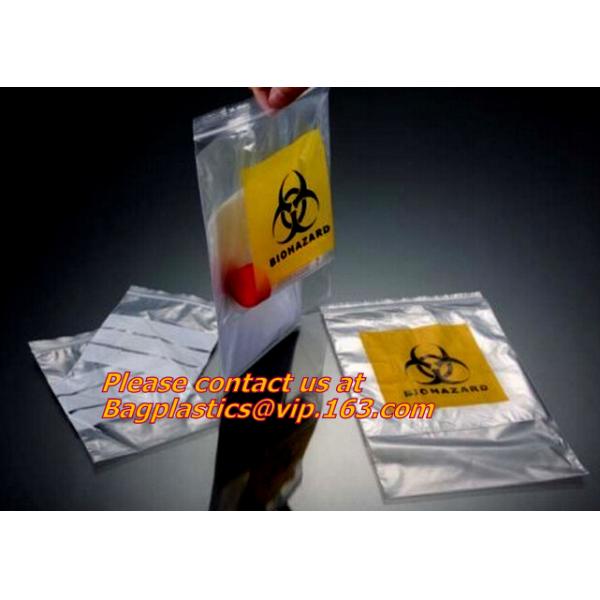 Cytotoxic Waste Bags, Hazadous Waste Disposal Chemotherapy Waste Bags Zipper Enclosure With Pouch