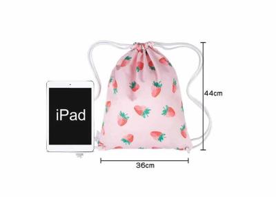Customized Adjustable Strap Cotton Drawstring Backpack Unisex Pink Bag
