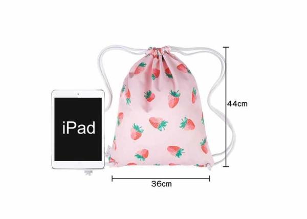 customized Pink digital full Printed Drawstring Backpack With Adjustable Straps