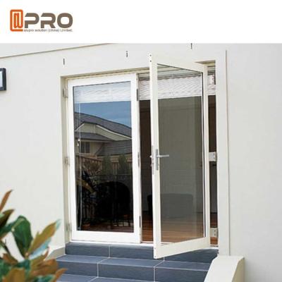 Portas articuladas de alumínio interiores com baixo vidro dobro de E para os glas de alumínio dos hings da dobradiça de vidro residencial da porta do preço da habitação
