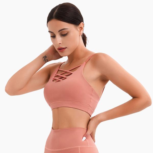 Бюстгальтеров спорт дам XS-4XL Breathable твердые спортзала нажима верхние части урожая вверх для бега