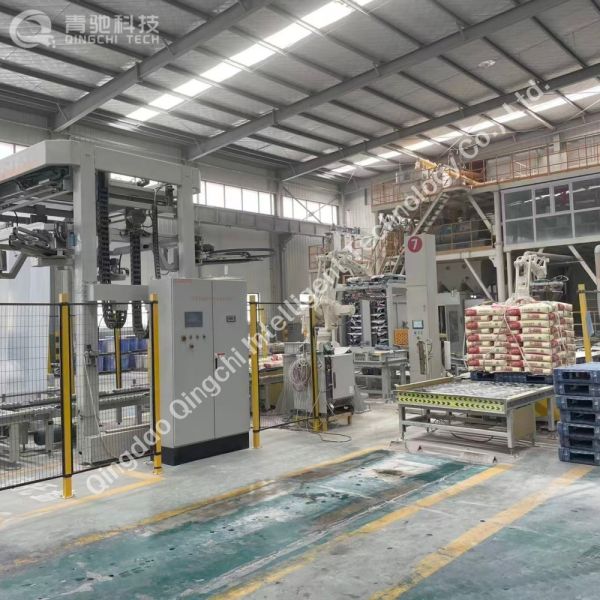 Robot Palletizing Conveyor Line Carbon Steel Automated Pallet Conveyor