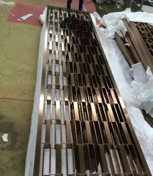Arabic design laser cut stainless steel screen partition with PVD bronze color hairline