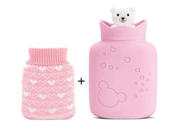 Anti Aging Small Hot Water Bag Pink Cute Color Integral Molding Process