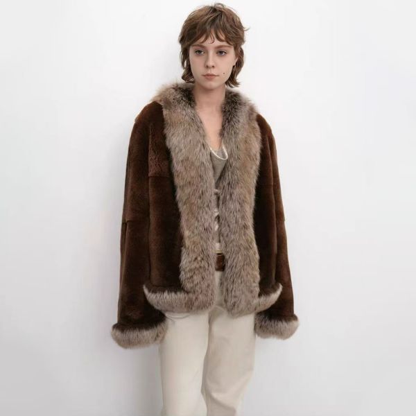Parisian Magazine Retro Soft Double Color Faux Fox Fur Coat