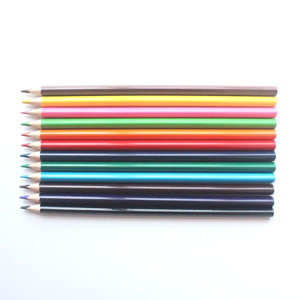 Hot sale factory price custom logo wooden round shape colour pencil set