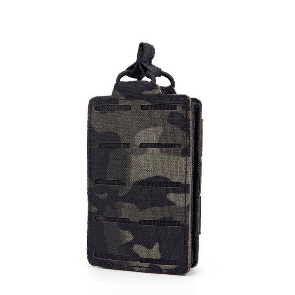 5.56mm Laser-Cut Single Molle Pouch - Compact Tactical Accessory Bag with Adjustable Belt/Webbing Mount (70g Lightweight, 5 Colors)