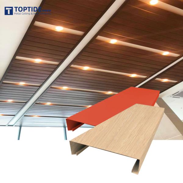 Environmentally Friendly Fireproof Linear Strip Ceiling Easy Installation