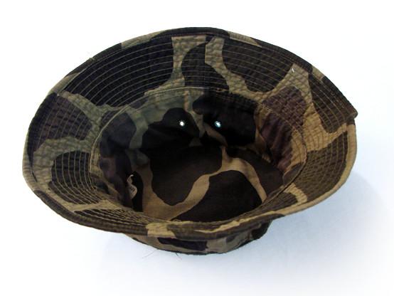 Men's Camo Cotton Bucket Hat For Outdoor Training Buckle Strips Available