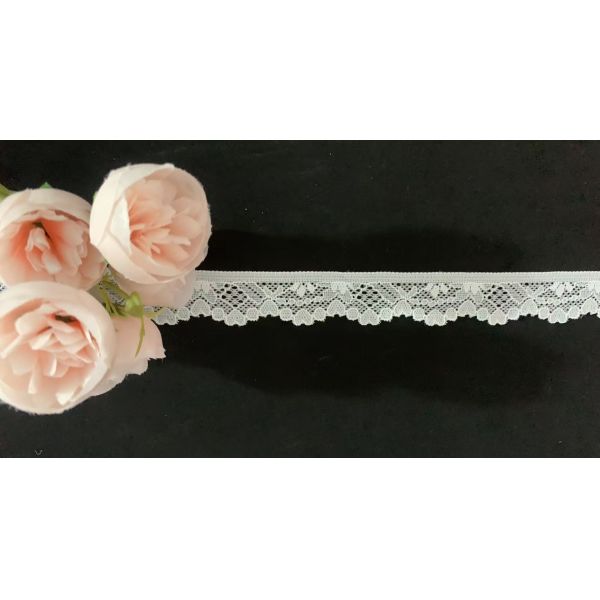 Heart Pattern Stretch Lace Trim with Nylon Spandex Material and 2.5CM Width for Lingerie and Bridal Sewing