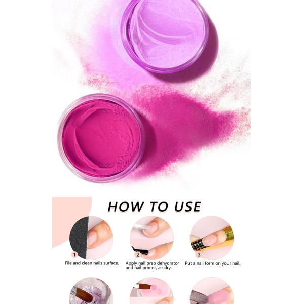 Private Label Glitter Color Acrylic Nail Powder 2 in 1 for Nail Salon Manicure Excellent Nail Art Effect Certificate MSDS