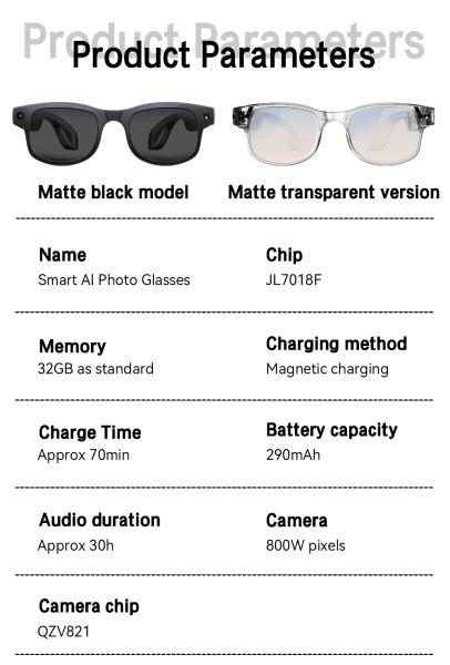 Gafas inteligentes G2 nuevas con micrófono y altavoz integrados y 800w píxeles