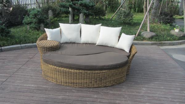 Fashion Brown Outdoor Rattan Daybed , Garden / Patio Furniture