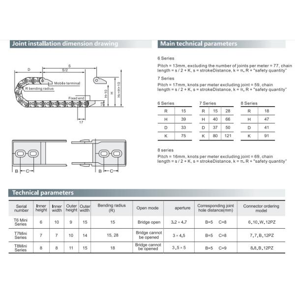 Heavy Duty 10mm Drag Chain 10x10 6mmx10mm