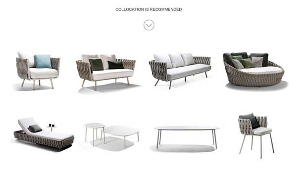 Патио сада мебели отдыха набор софы веревочки рамки на открытом воздухе алюминиевый