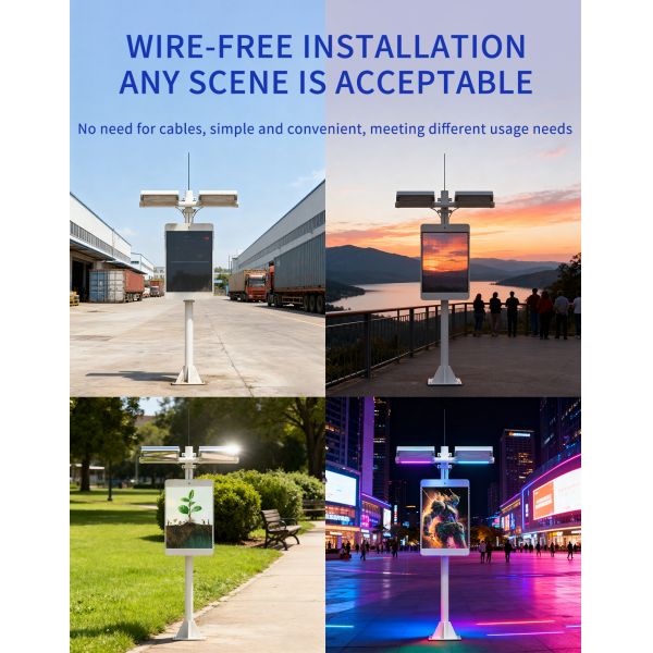 Outdoor Solar Light Pole LED Display with 2-5 Years Warranty 100000 Hours Life Span and Energy Saving