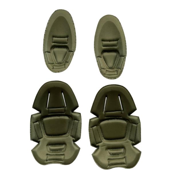 Функциональные одноразмерные регулируемые подложки для локтя и колена для защиты тела в горячем зеленом цвете