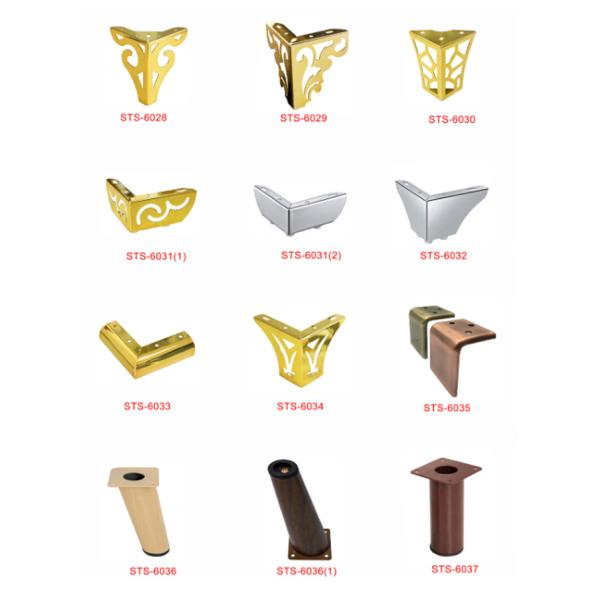 Livraison à prix réduit 0,25 kg par canapé Pieds métalliques de fleurs Meubles Pieds métalliques dorés pour meubles