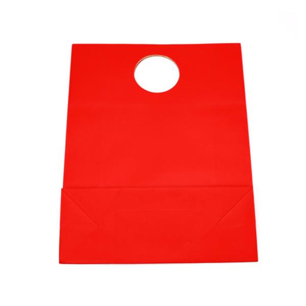 Red paper bag tea packaging gift die cut handle ivory paper bag