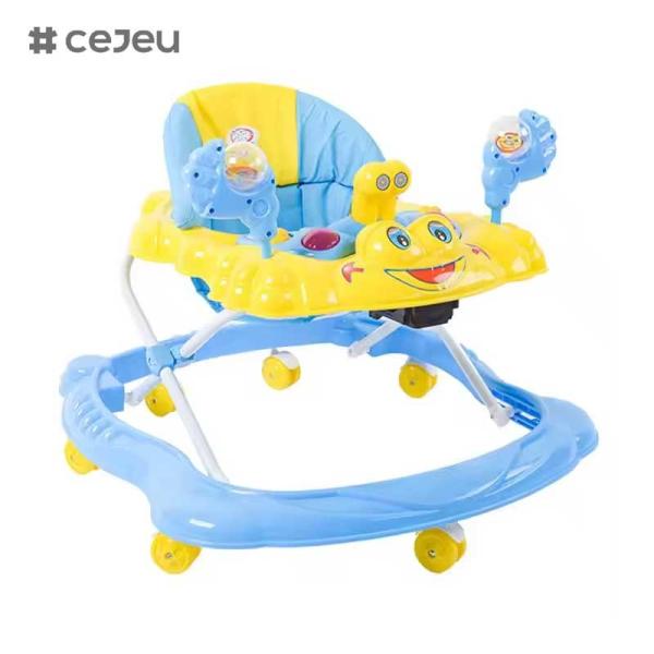 CJ-BLM-903 2022 Smart Light Musical Baby Walker Chair Child Plastic Activity Dining and Feeding Walker with Wheels Seat and Toys