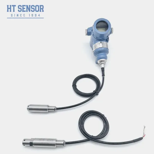 HTsensor 316L Stainless Steel IP68 Liquid Level Transmitter with 4-20mA Output and LED Display