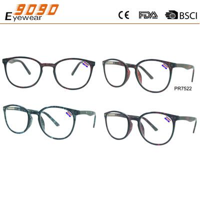 Fashionable half frame Reading glasses, made of plastic , suitable for men and women