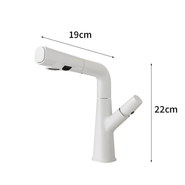 Antiseptic Zinc Alloy 360 Degree Rotating Faucet Dual Mode Lift Pull For Bathroom