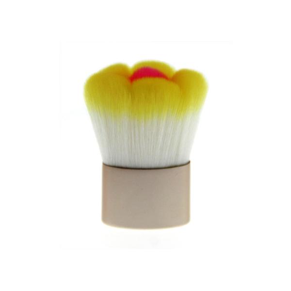 Eco Friendly Flower Kabuki Makeup Brush / Powder Blush Brush With Metal Handle