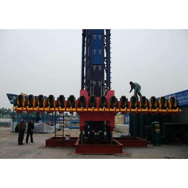 Scary Adults Drop Tower Amusement Ride With Special Lights And Sound System