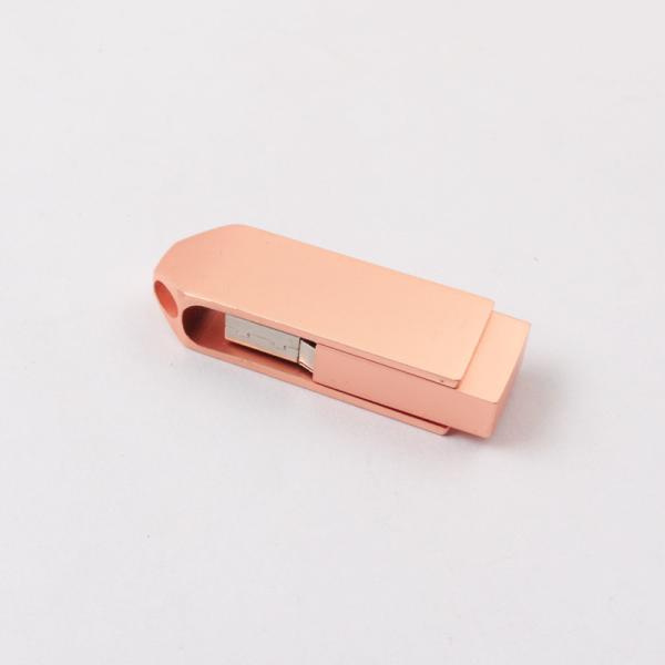 Розовый цвет металла золота USB извива 360 градусов управляет загружать данные свободные