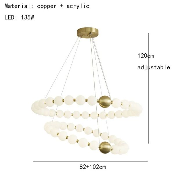 Round Ring Hanging Lamp Frosted Ball Ceiling Chandelier High Quality Living Room Dining Room Hanging Light (WH-AP-666)